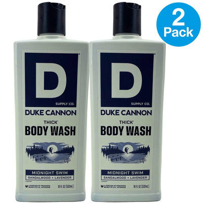 Duke Cannon THICK High Viscosity Body Wash Midnight Swim 18 FL OZ 2 Pack New