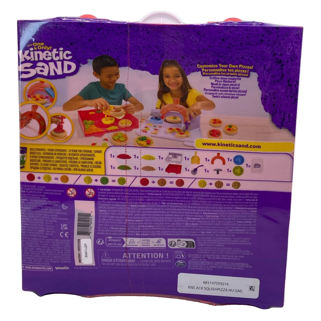 Kinetic Sand Squish Pizza Playset 3 Pack Kids Sensory Toy Kit