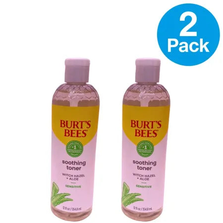 Burt's Bees Soothing Toner with Witch Hazel & Aloe for Sensitive Skin 12 OZ 2 Pa