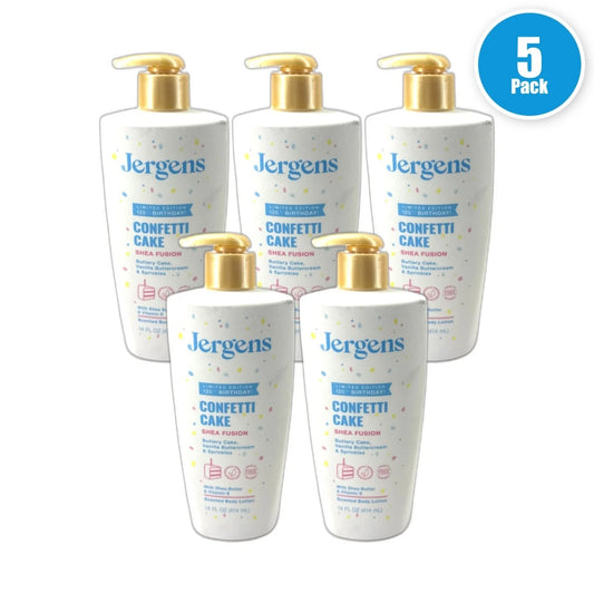 Jergens Shea Fusion Confetti Cake Body Lotion Shea Butter 14 Fl Oz Pack of 5 New