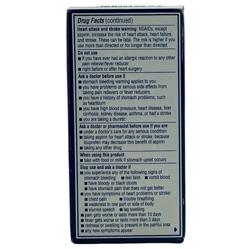 Advil Pain Reliever Fever Reducer Ibuprofen 200 mg 100 Coated Tablets 2 Pack New