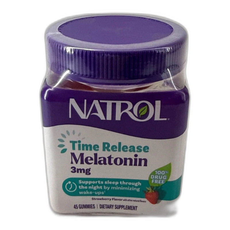 Natrol Time Release Melatonin 3mg Gummies 45ct Strawberry Sleep Exp 06/27 New