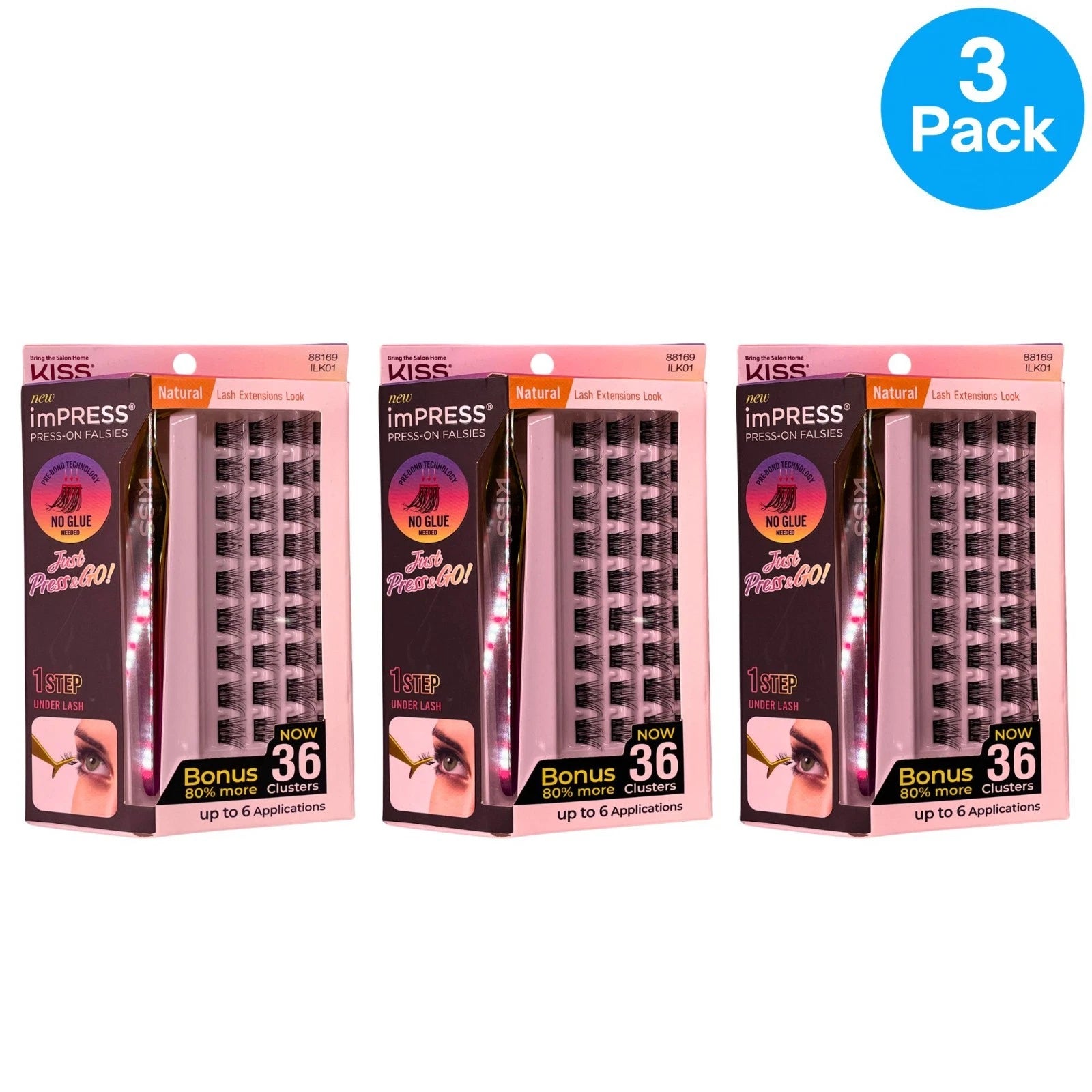 imPRESS Press-On Falsies Natural Lash Extensions Look 36ct Bonus 3 Pack
