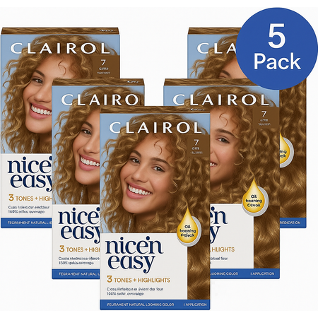 Clairol Nice'n Easy Hair Color 7 Dark Blonde 5 Pack New
