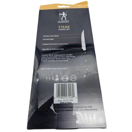 Henckels 4pc Steak Knife Set Stainless Steel New