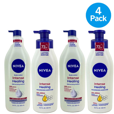 NIVEA Intense Healing Body Lotion for Dry Skin 16.9 oz 4 Pack New