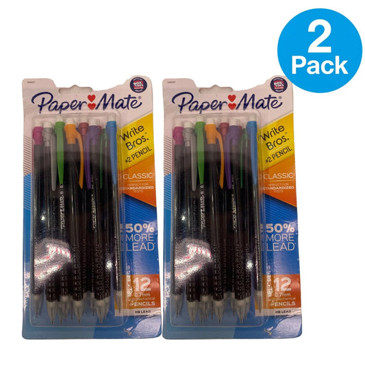 Paper Mate Write Bros Classic #2 Mechanical Pencils 2 Pack box shot showing product packaging and design