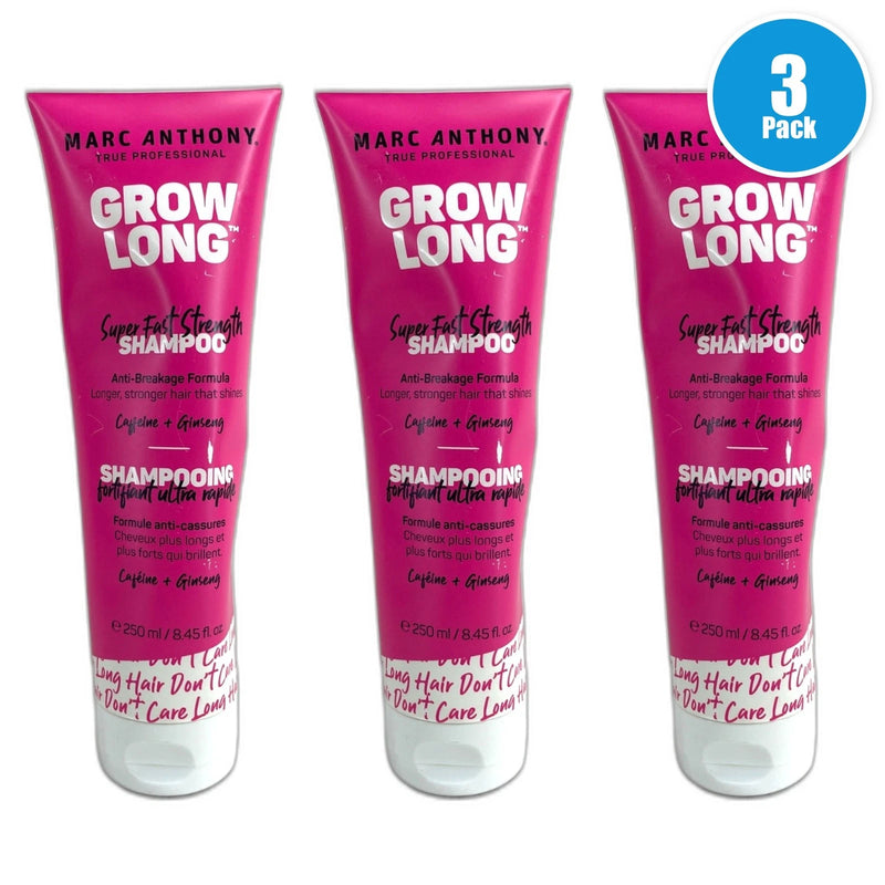 Marc Anthony Grow Long Biotin Shampoo Hair Growth Breakage Keratin Pack of 3 New
