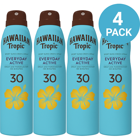 Hawaiian Tropic Everyday Active SPF 30 Spray 6oz 4 Pack New