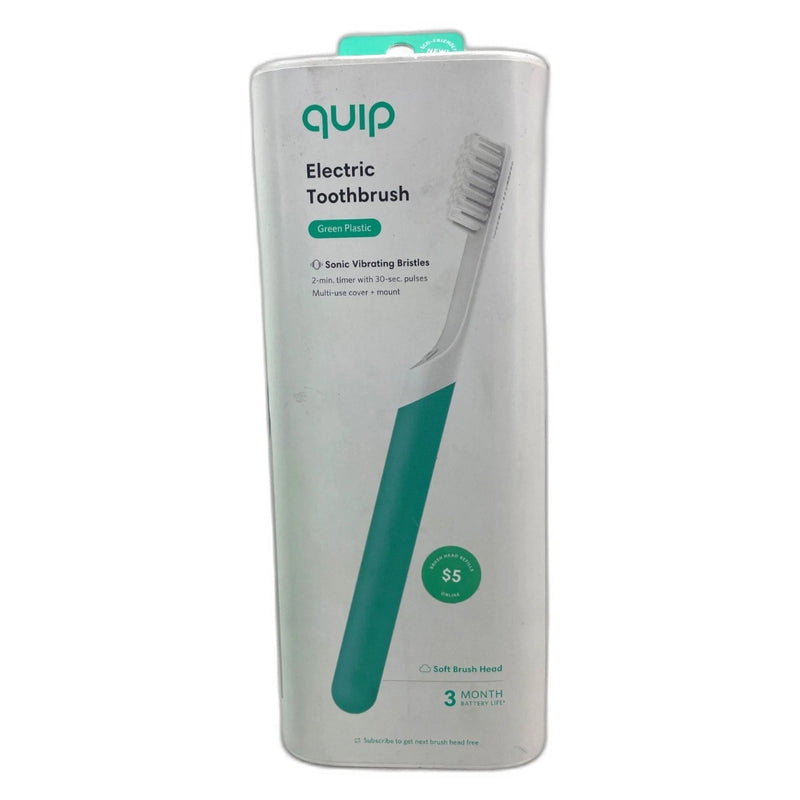 Quip Sonic Electric Metal Handle Toothbrush Travel Case Green Pack of 2 New