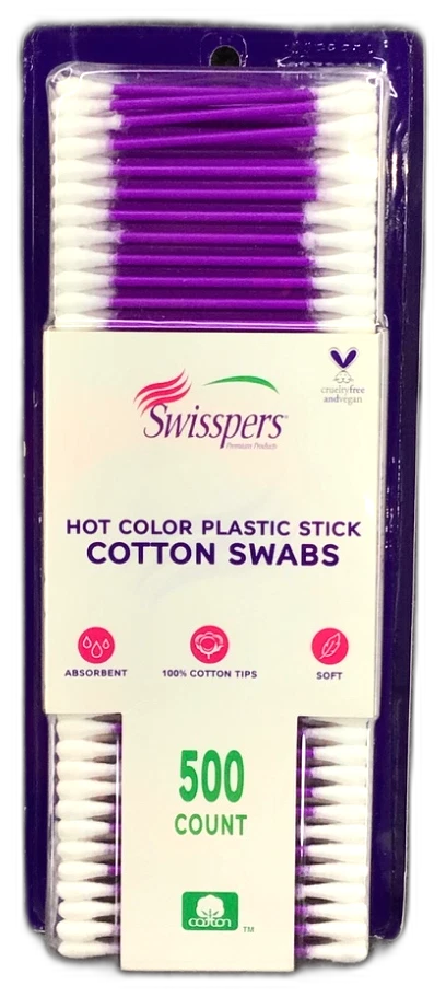 Essential Colored Cotton Swabs 500ct Makeup Crafts Exp 12/28 Pack of 2 New