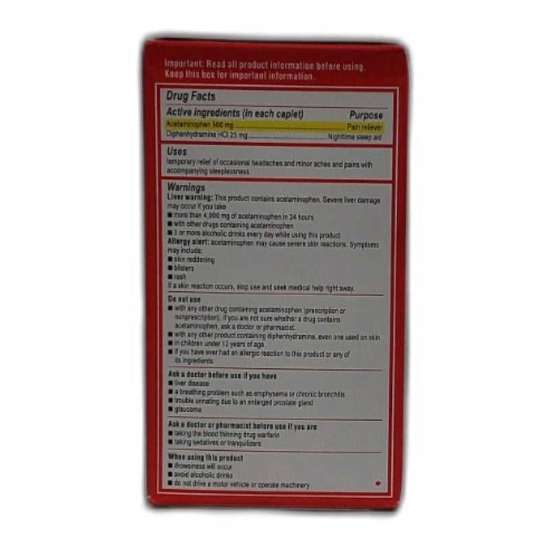 Tylenol PM Acetaminophen Diphenhydramine HCI Night Sleep Aid Exp 09/27 New
