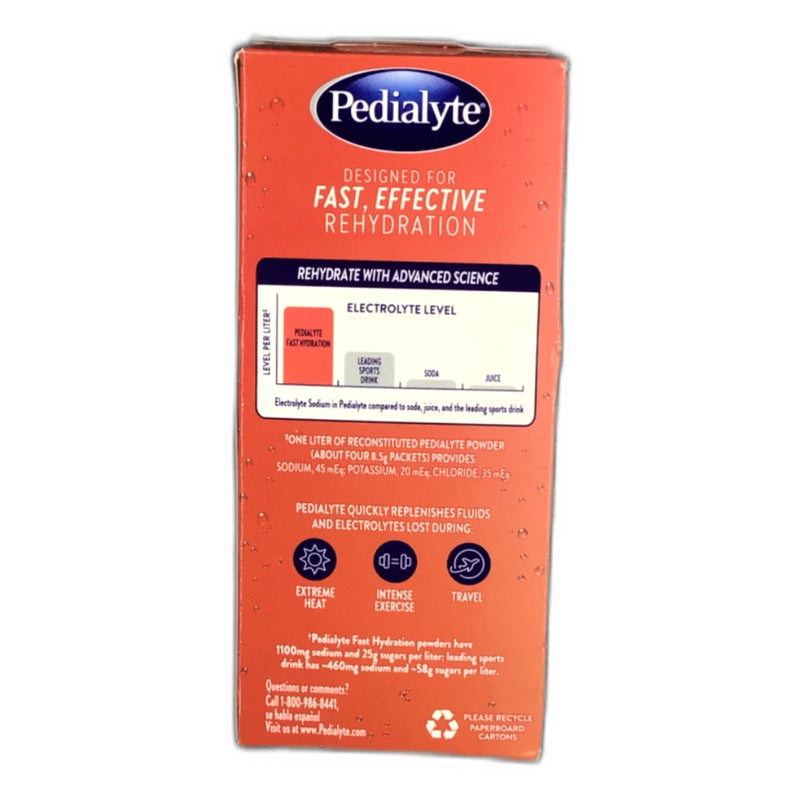 Pedialyte Fast Hydration Powder Packets Fruit Punch 8ct Exp 04/27 Pack of 6 New