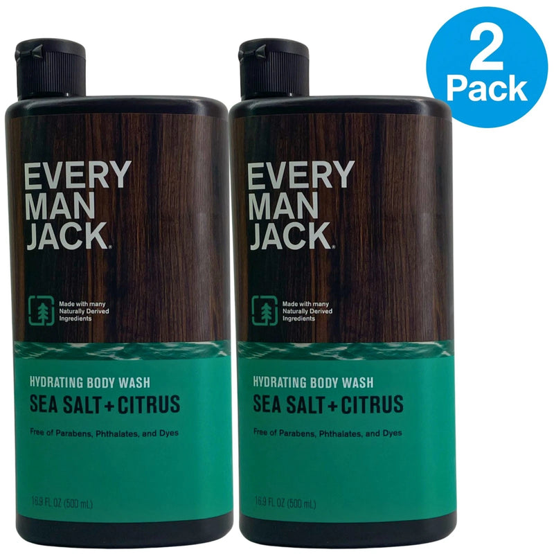 Every Man Jack Hydrating Body Wash Sea Salt Citrus Outdoor Inspired 2 Pack New