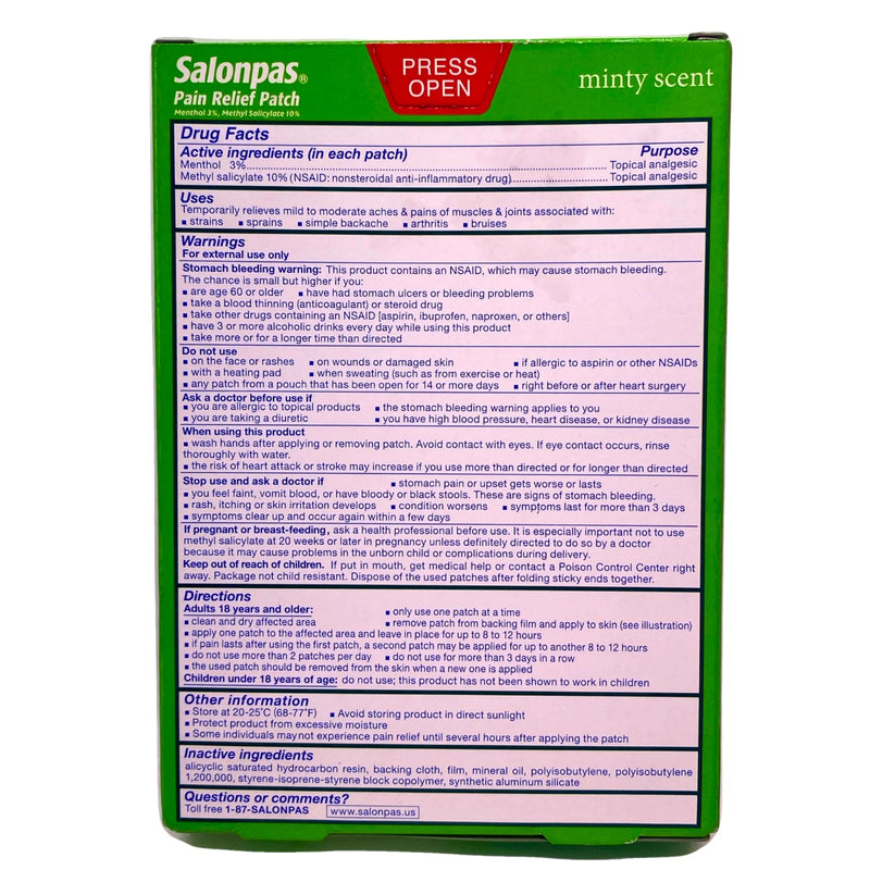 Salonpas Relief Patch 3 Pack New