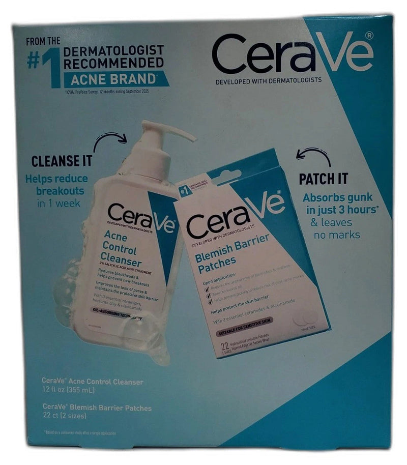CeraVe Acne Control Cleanser 12 Fl Oz Blemish Barrier Exp 09/27 Pack of 5 New