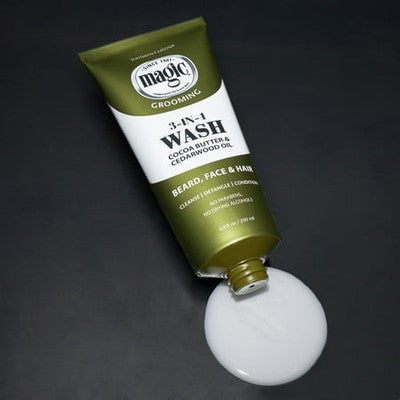 Magic Clean 3-in-1 Beard Wash with Almond Oil – Pack of 6 (6.8 oz each) NEW 6