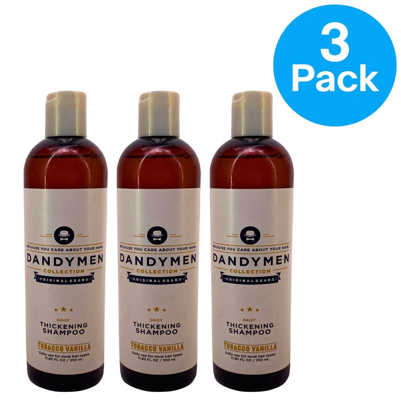Dandymen Collection Thickening Shampoo Tobacco Vanilla 11.83 fl oz - 3 Pack Set 1