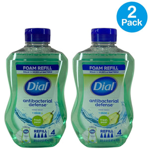 Dial Antibacterial Defense Fresh Pear Foaming Hand Soap Refill 30 oz 2 Pack