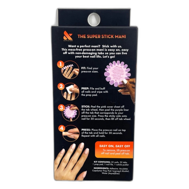 Olive & June Super Stick Press Nails SHORT Round Haunted House Pack of 4 New