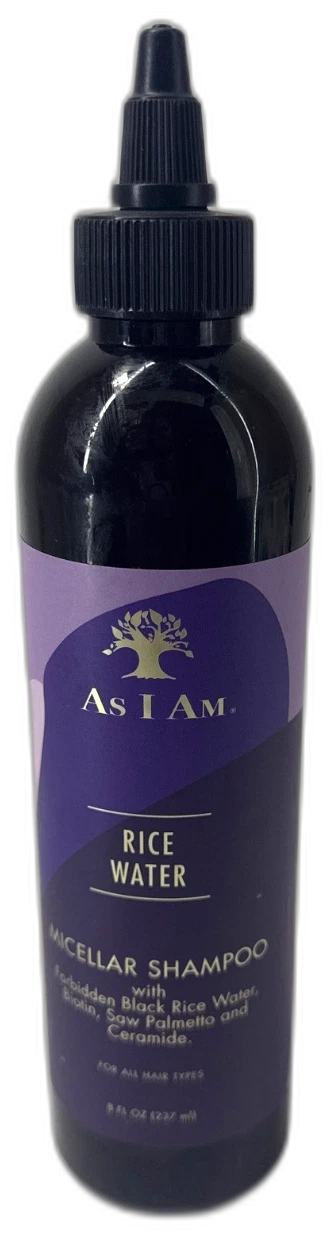 As I Am Rice Water Shampoo 8 Oz Forbidden Black Rice Saw Palmetto Pack of 2 New