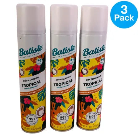 Batiste Dry Shampoo Tropical Exotic Coconut 3.81 oz 3 Pack New