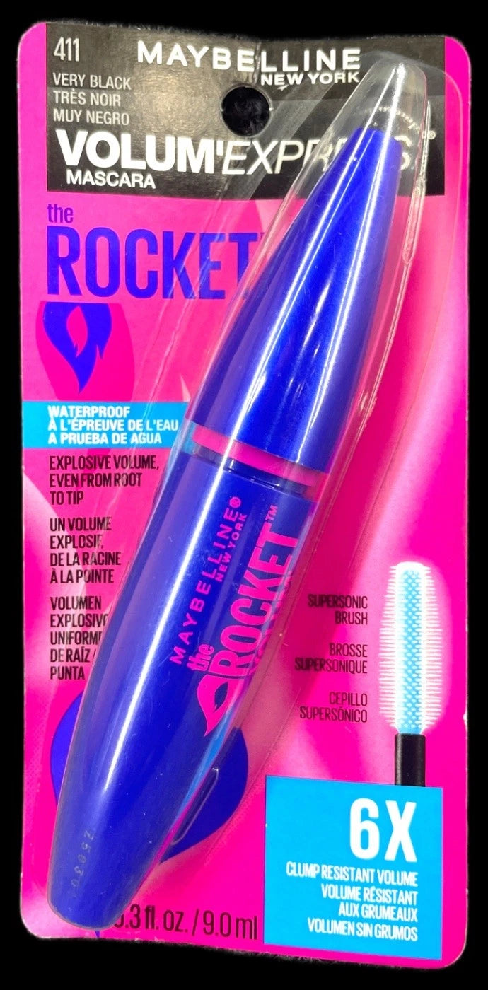 Maybelline Volum' Express The Rocket Mascara 411 VERY BLACK Pack of 3 New