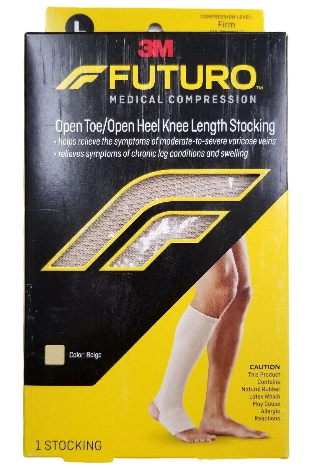 3M Futuro Medical Compression Stocking Open Toe/Heel Beige (1 Pack) New 1