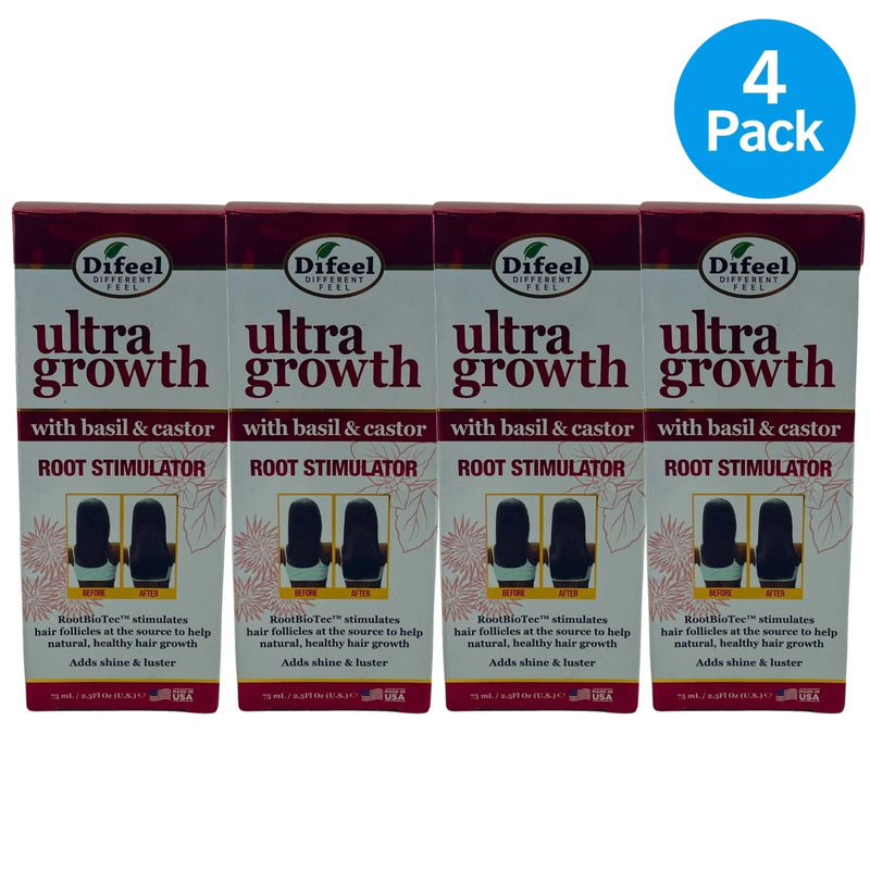 Difeel Ultra Growth Root Stimulator with Basil & Castor Oil 75ml (4 Pack)
