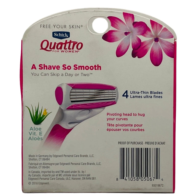 Schick Quattro for Women 4+2 Razors Cartridges – 6 Pack – New