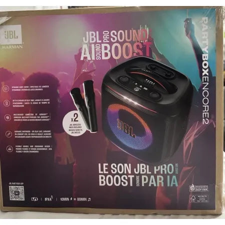 JBL Party Box Encore 2 Portable Bluetooth Party Speaker w/Wireless Microphone.R7
