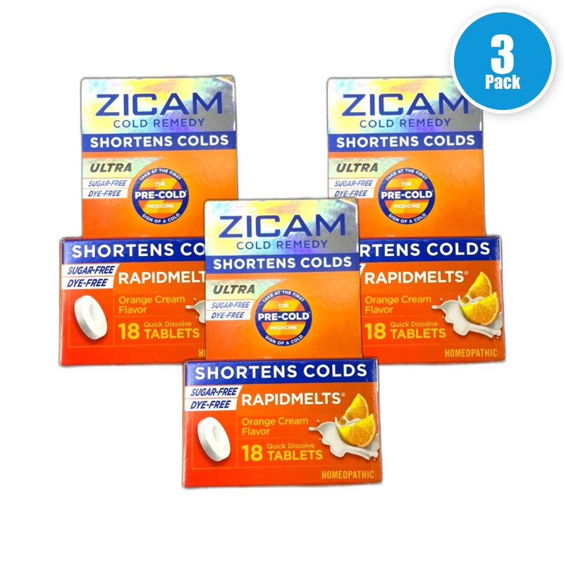 Zicam Ultra Cold Remedy Zinc Rapidmelts Orange Cream Exp 10/27 Pack of 3 New