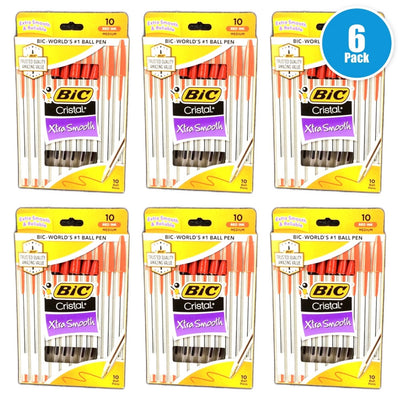 BIC Cristal Xtra Smooth Ball Pen Medium Point 1.0mm Red 10ct Pack of 6 New