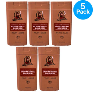 Dr. Squatch Wood Barrel Bourbon Men's Natural Body Wash Real Soap All Day Moistu - 5 Pack