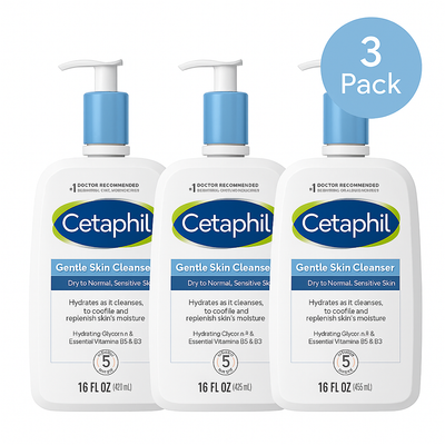 Cetaphil Hydrating Facial Cleanser – Pack of 3 (16 oz each)