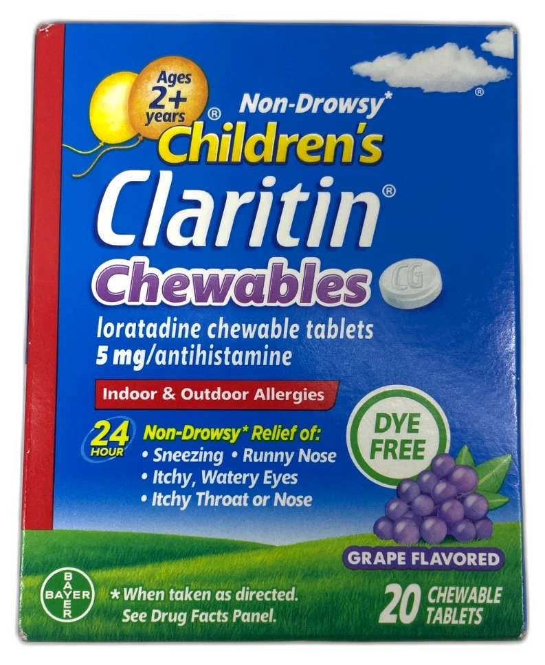 Claritin Children's Flavored Allergy Relief 40 Total Exp 12/26 Pack of 2 New