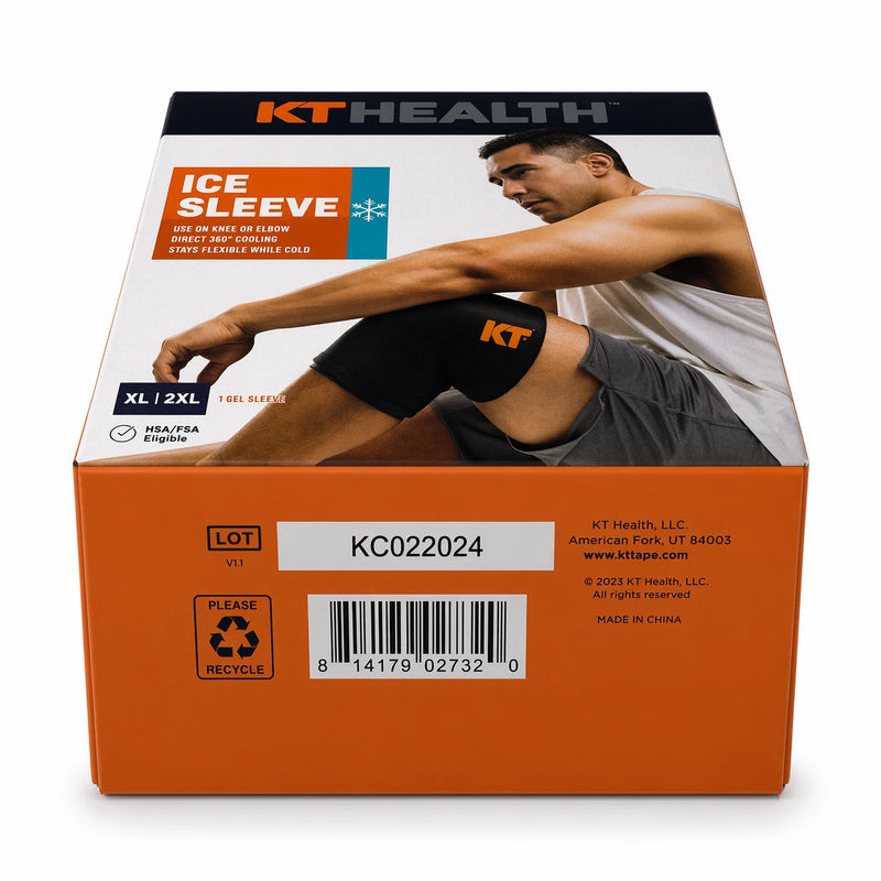 KT Health Ice Sleeve XL/2XL Knee & Elbow Cold Therapy Gel Sleeve 2 pack New
