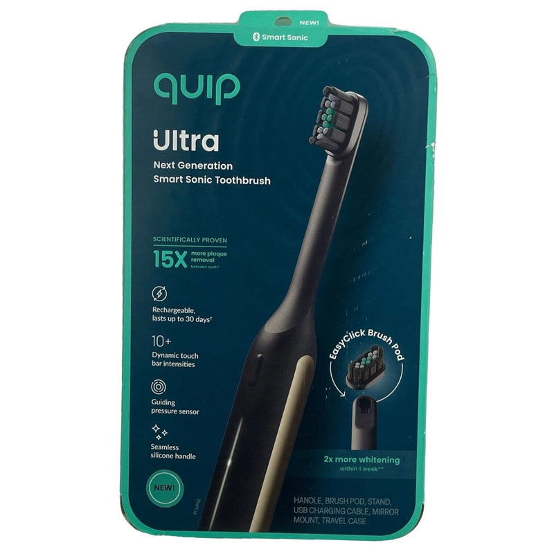 Quip Ultra Smart Sonic Toothbrush Black 1 Pack New