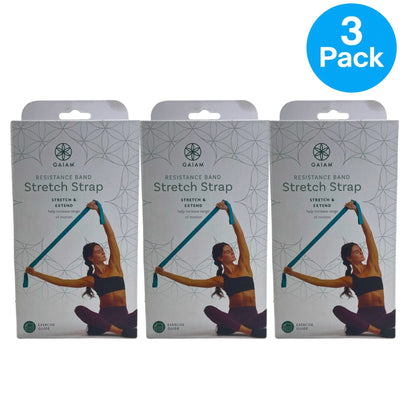 Gaiam Resistance Band Stretch Strap Physical Therapy Exercise 3 Pack New