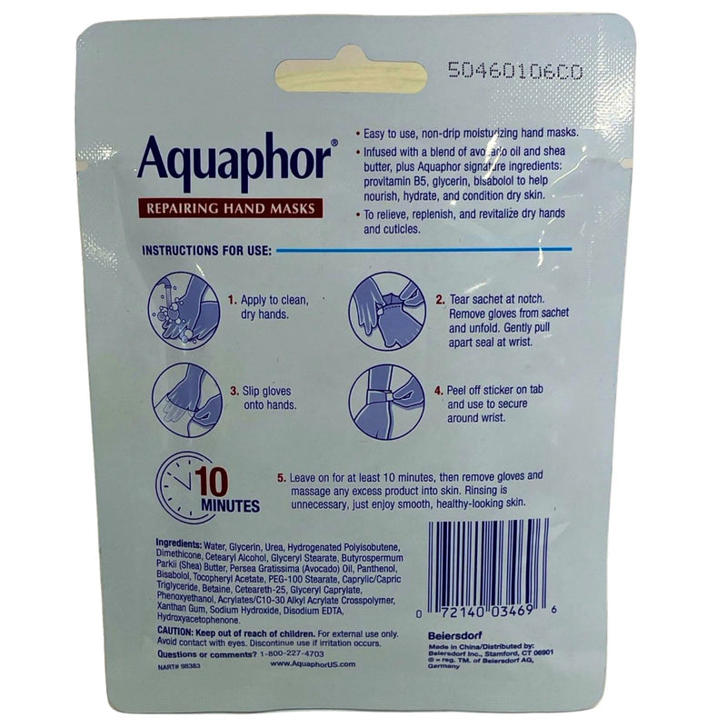 Aquaphor Repairing Hand Masks Advanced Therapy Intense Hydration 7 Pack New