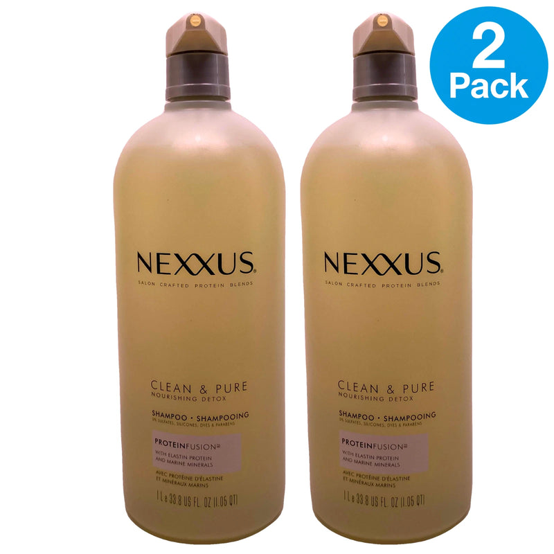 Nexxus Clean & Pure Nourishing Detox Proteinfusion Shampoo 1000ml 2 Pack Bundle