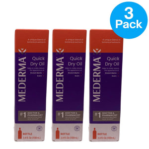 Mederma Quick Dry Oil Stretch Marks & Scars 3.4 fl oz 3 Pack New