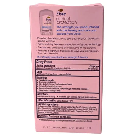 Dove Clinical Protection Antiperspirant 1.7oz 2 Pack Exp 10/2026 New
