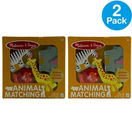 Melissa & Doug Wooden Animal Matching Safari Play Set Toy 2 Pack Bundle