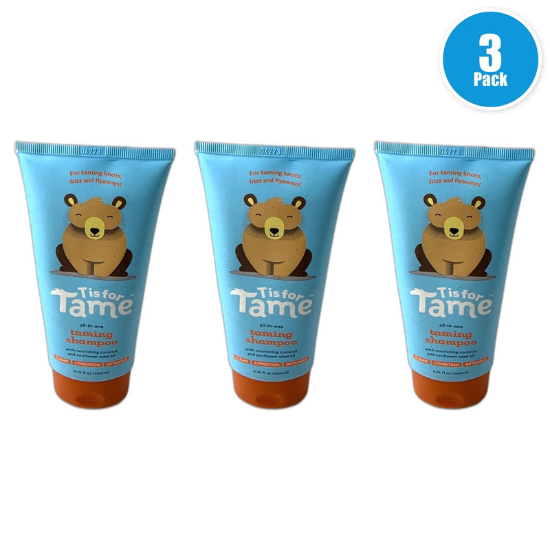 T Is for Tame 3 in 1 Hair Taming Shampoo Coconut Sunflower Oil Pack of 3 New