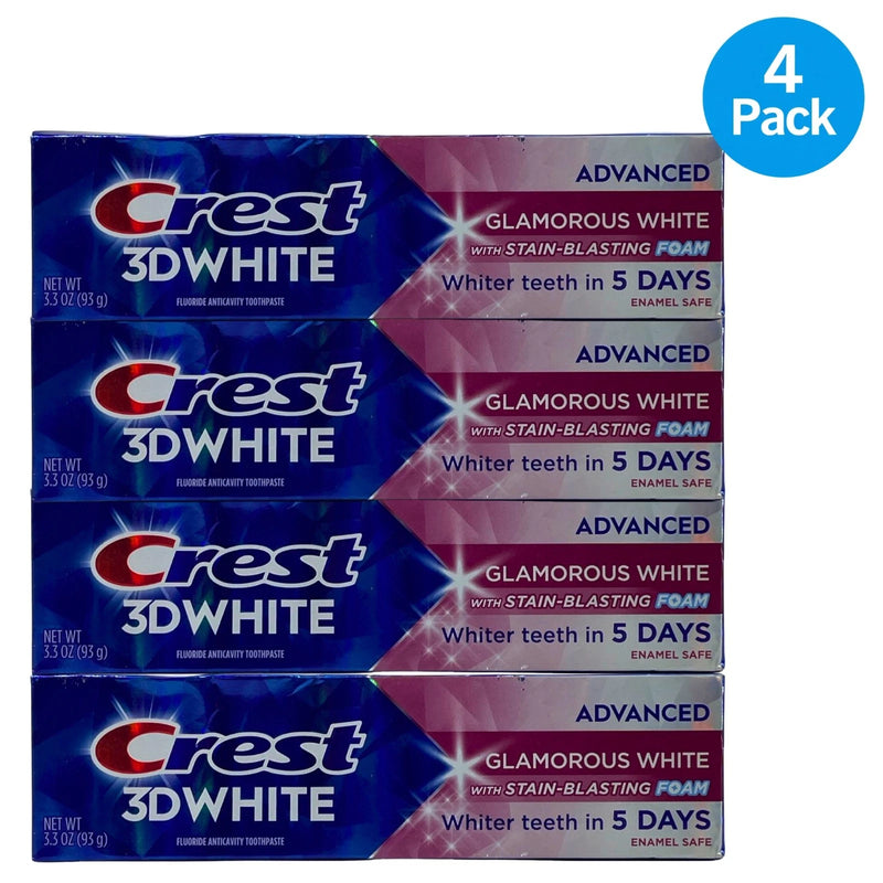 Crest 3D White Advanced Glamorous White Fluoride Anticavity Toothpaste 3.3 oz
