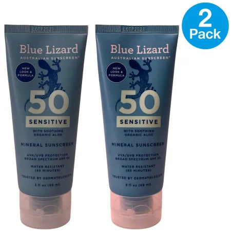 Blue Lizard Sensitive Mineral Sunscreen SPF 50 Broad Spectrum 3oz 2 Pack