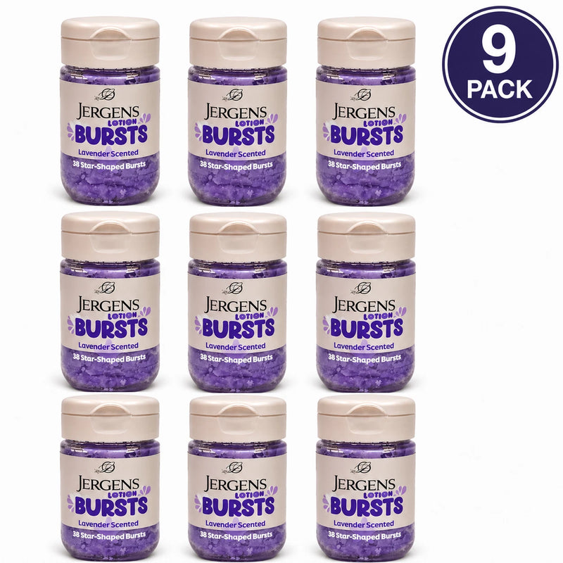 Jergens Lotion Bursts Lavender Scented Star-Shaped Bursts 38 Count 9 Pack Bundle