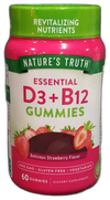 Essential D3 + B12 Gummies 60 Gummies Vitamin 120 Total Exp 07/27 Pack of 2 New