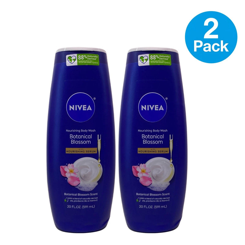 NIVEA Botanical Blossom Nourishing Body Wash 20 fl oz 2 Pack New